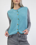 Einfarbige Teddyweste