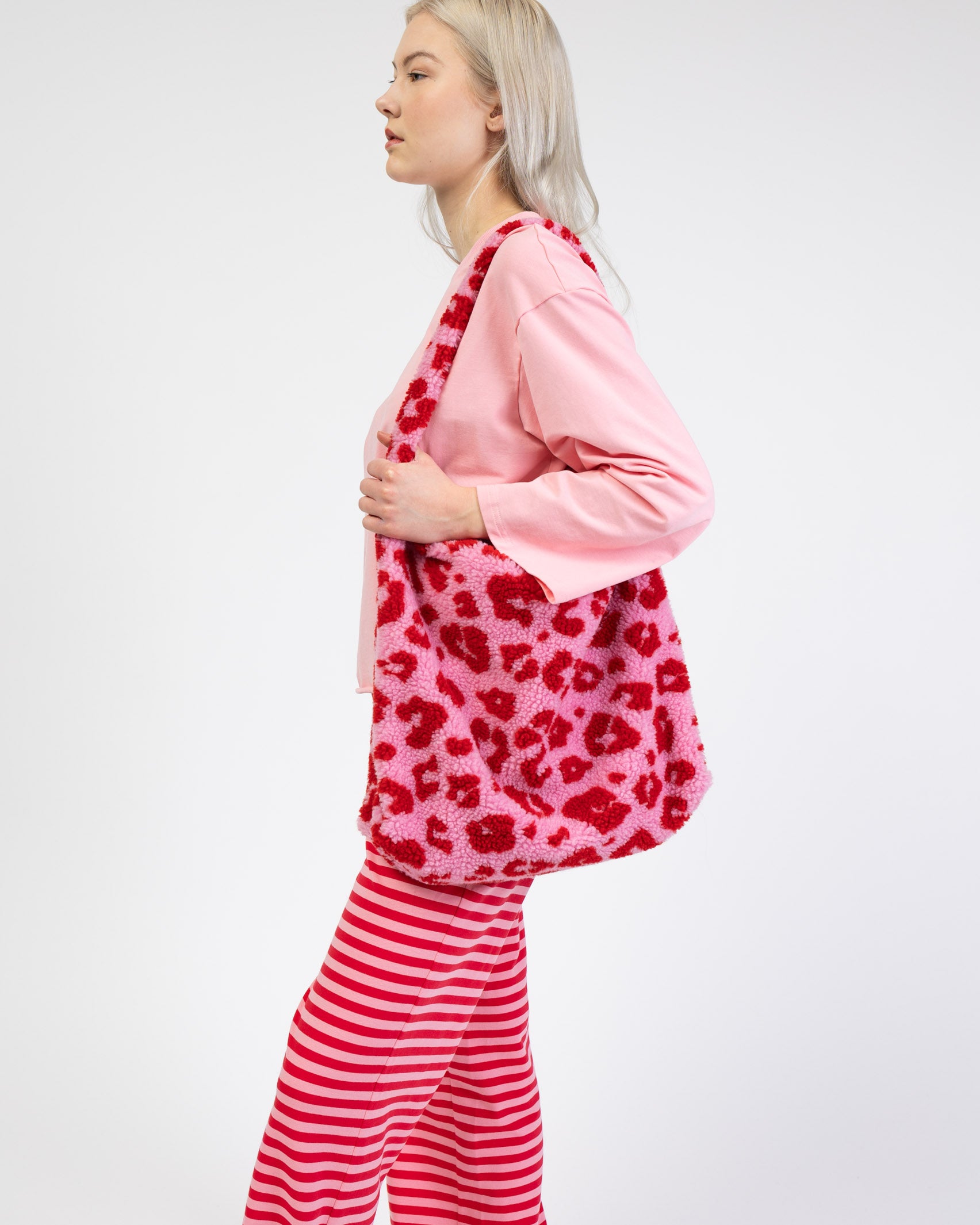 Teddyfell Tragetasche mit Leoprint