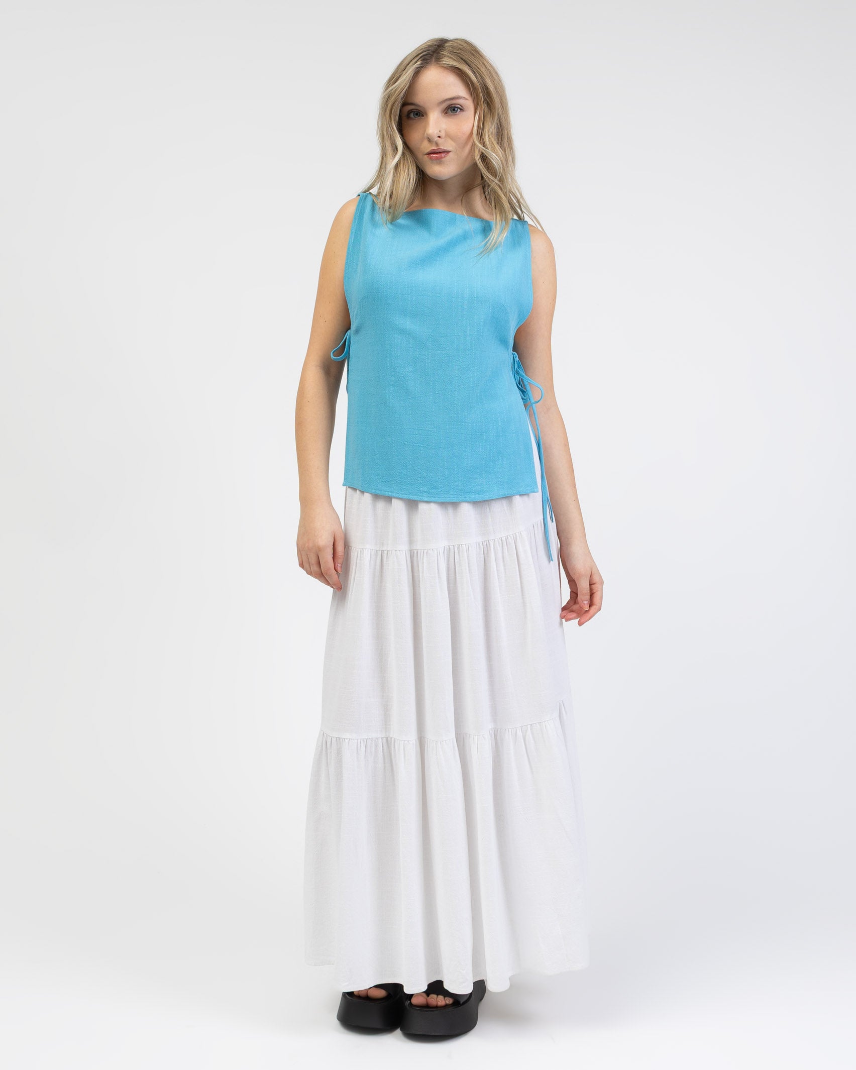 Top zum Binden aus Leinen-Mix