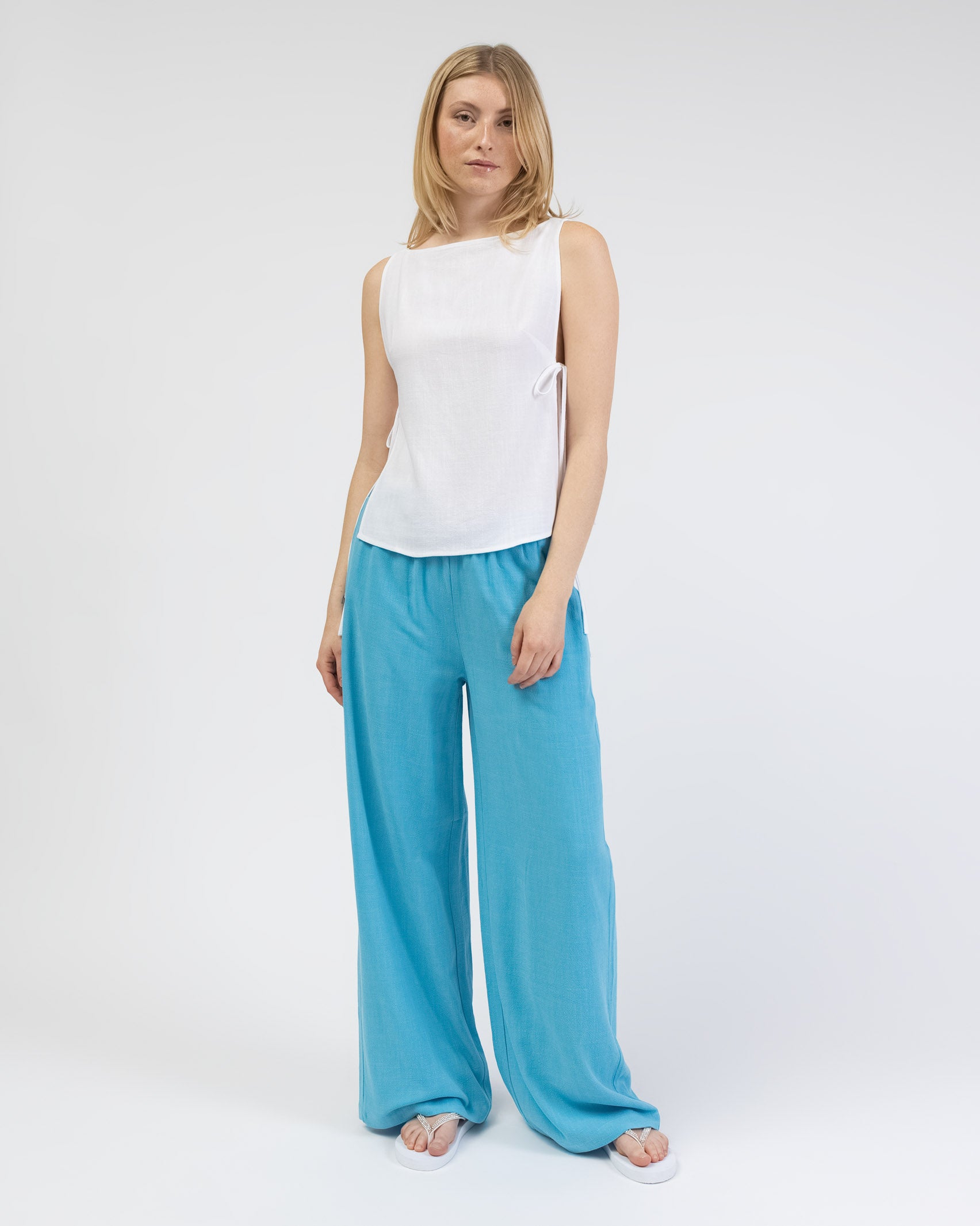 Top zum Binden aus Leinen-Mix