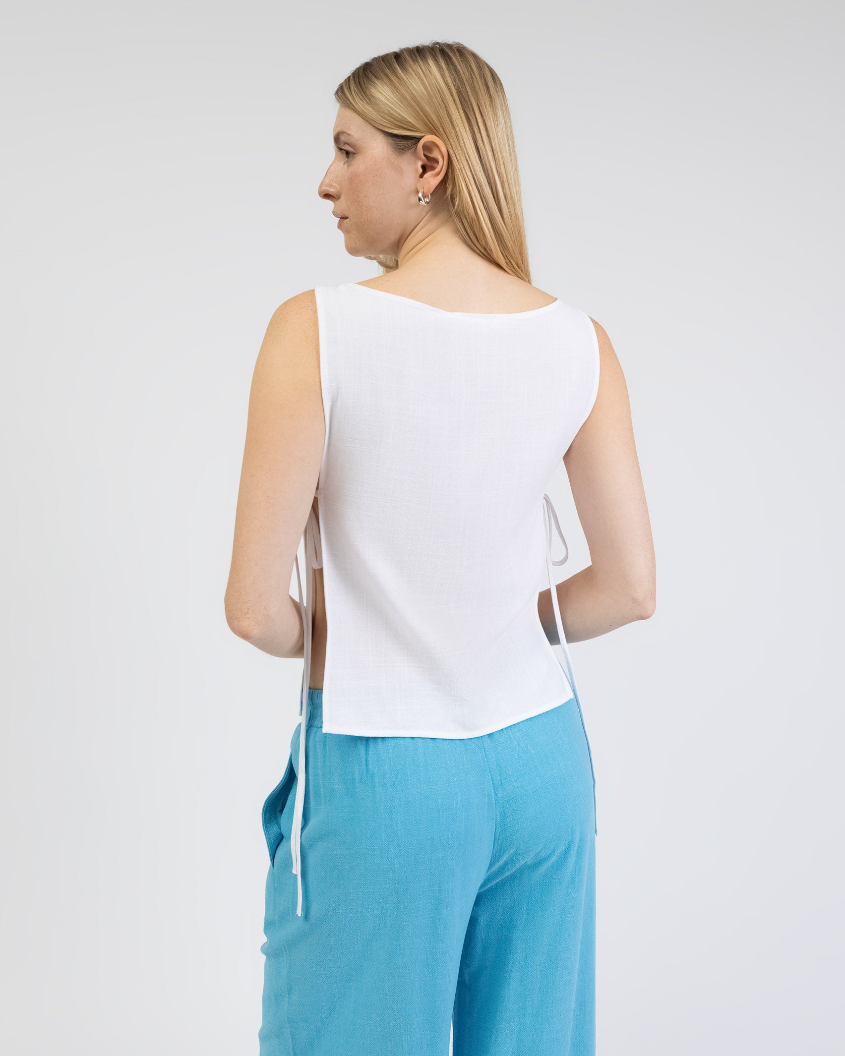 Top zum Binden aus Leinen-Mix