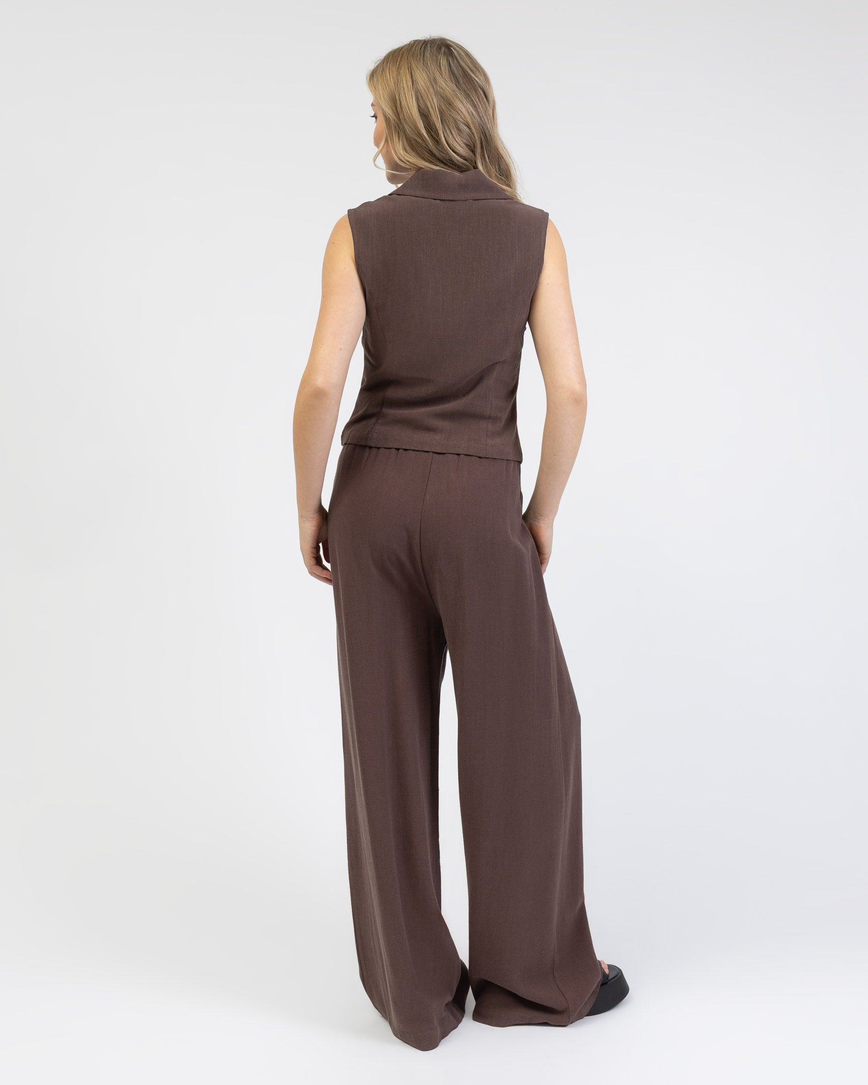 Lockere Hose aus Leinen-Mix