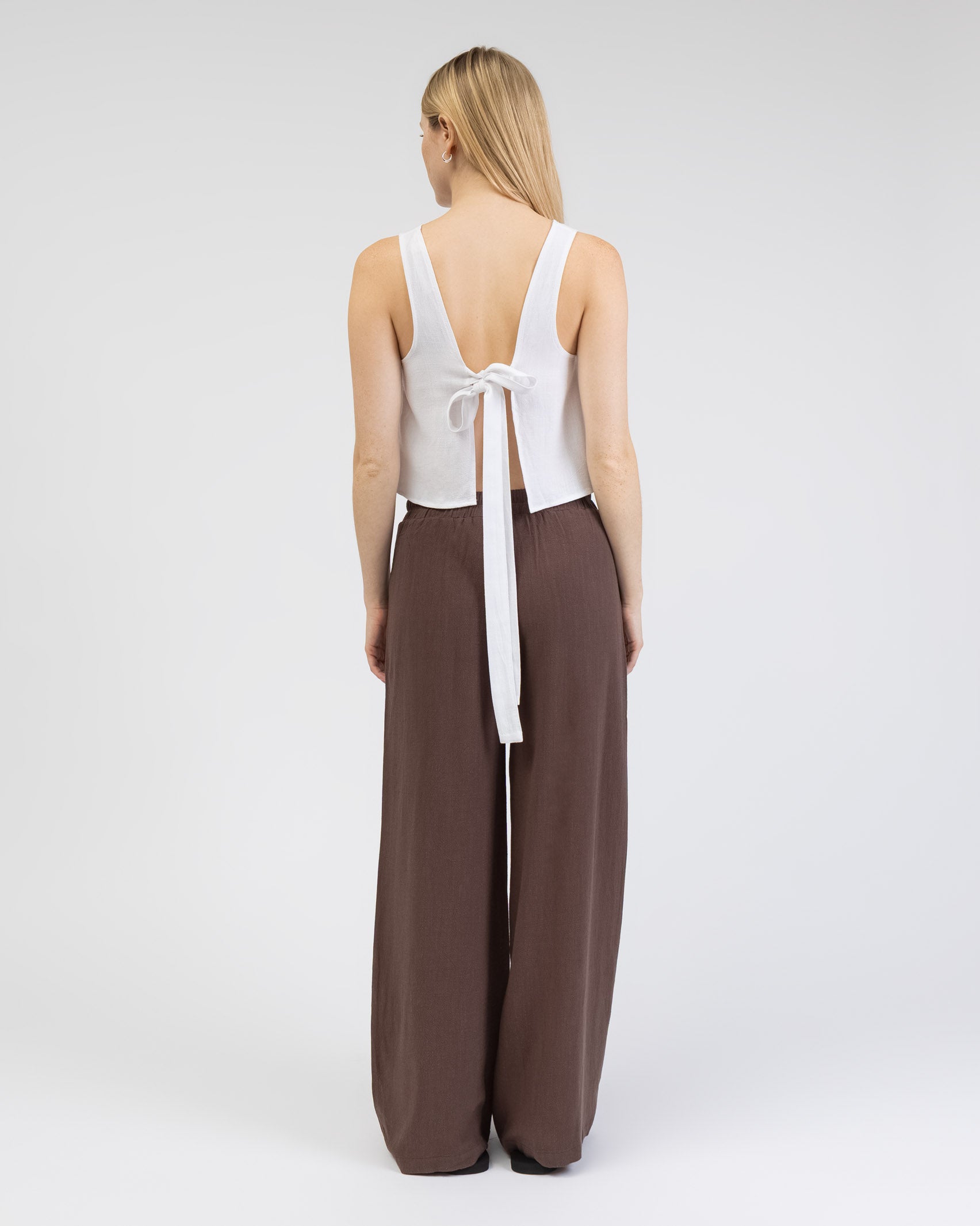 Lockere Hose aus Leinen-Mix