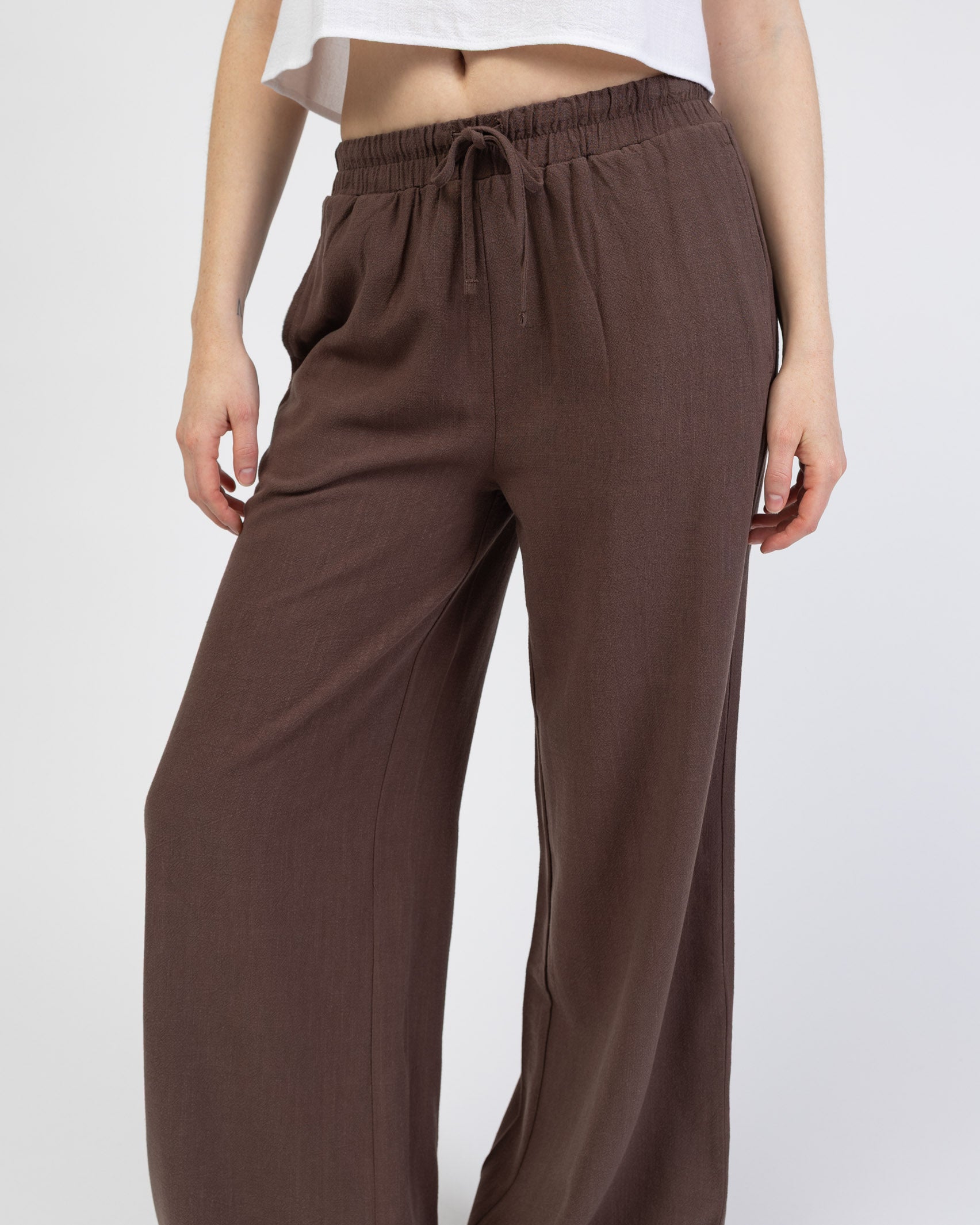 Lockere Hose aus Leinen-Mix