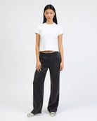 Gerade Anzughose aus glattem Material