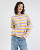 Strickjacke mit Stehkragen in Regenbogenfarben