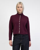 Strickjacke mit Stehkragen