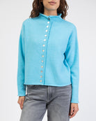 Strickjacke mit Stehkragen