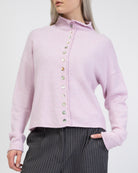 Strickjacke mit Stehkragen