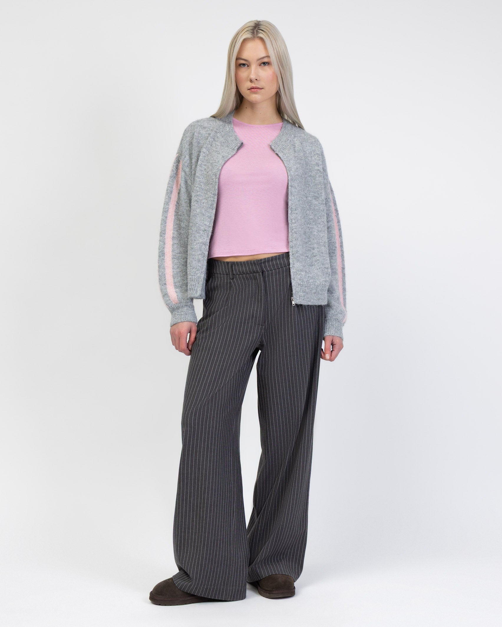 Strickjacke mit Streifendetails