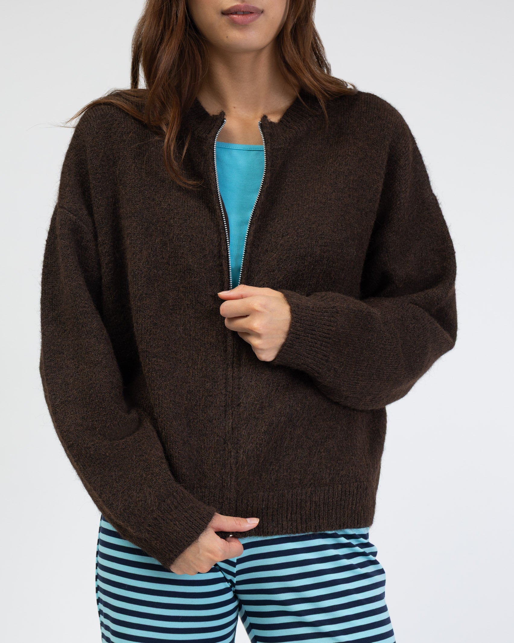 Strickjacke mit Reißverschluss