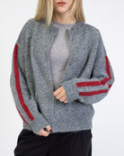 Strickjacke mit Streifendetails