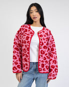 Teddyjacke mit Leoprint