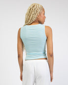 Gestreiftes Top mit U-Boot Ausschnitt