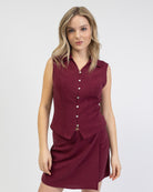Taillierte Bluse aus Leinen-Mix