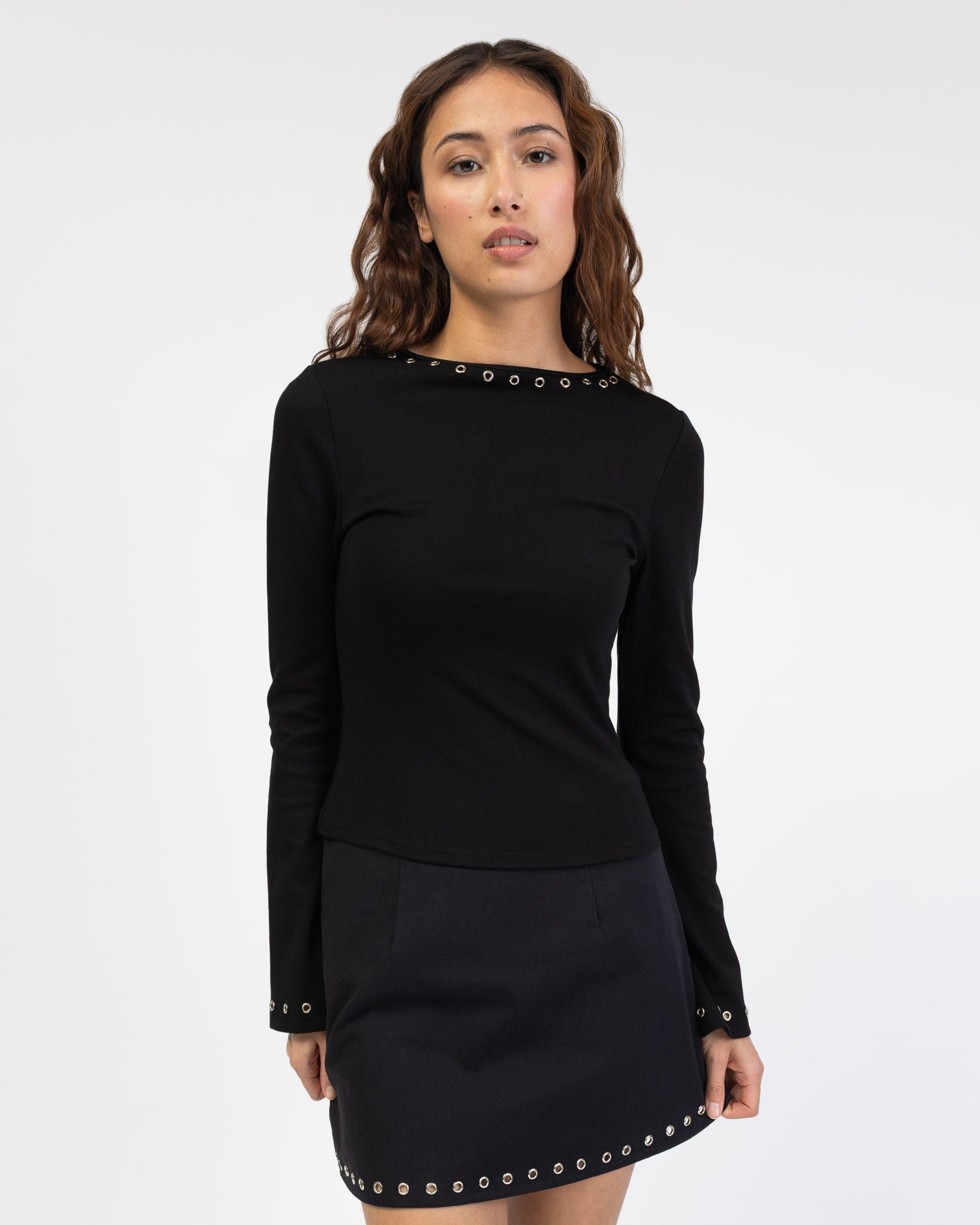 Longshirt mit Ösendetails