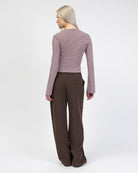 Gestreiftes Langarmshirt mit Trompetenärmeln