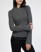 Gestreiftes Longshirt mit Kapuze