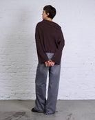 Pullover mit asymmetrischem Umschlagkragen