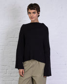 Pullover mit asymmetrischem Umschlagkragen