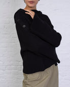 Pullover mit asymmetrischem Umschlagkragen