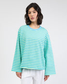 Oversize Longshirt mit Streifen