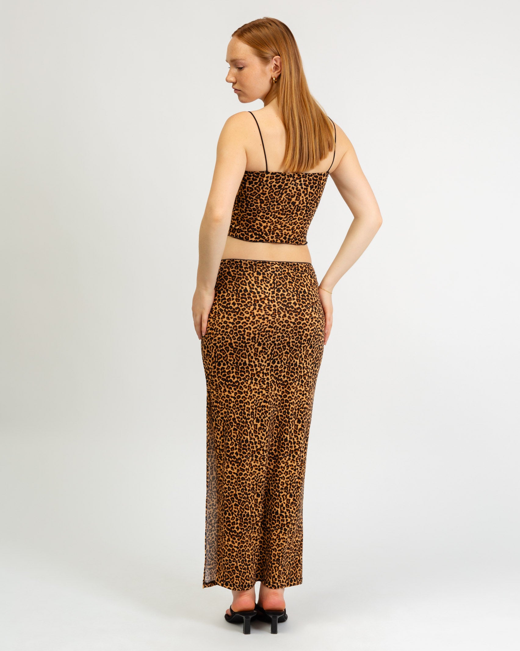 Maxi Rock mit Leoprint und Schleifendetail