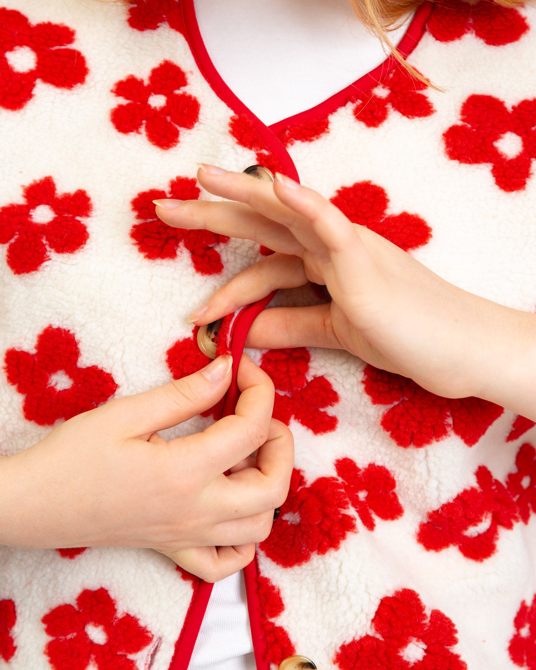 Teddy Weste mit Blumenprint