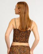 Crop Top mit Leoprint und Schleifendetail