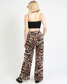 Elegante Stoffhose mit Leoprint-Broke+Schön