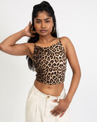 Basic Top mit tiefem Rückenausschnitt mit Leoprint