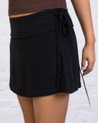 Kurzer Wickelrock aus Leinen