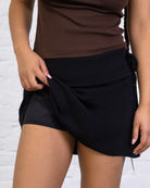 Kurzer Wickelrock aus Leinen