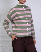 Strickjacke mit Streifenmix