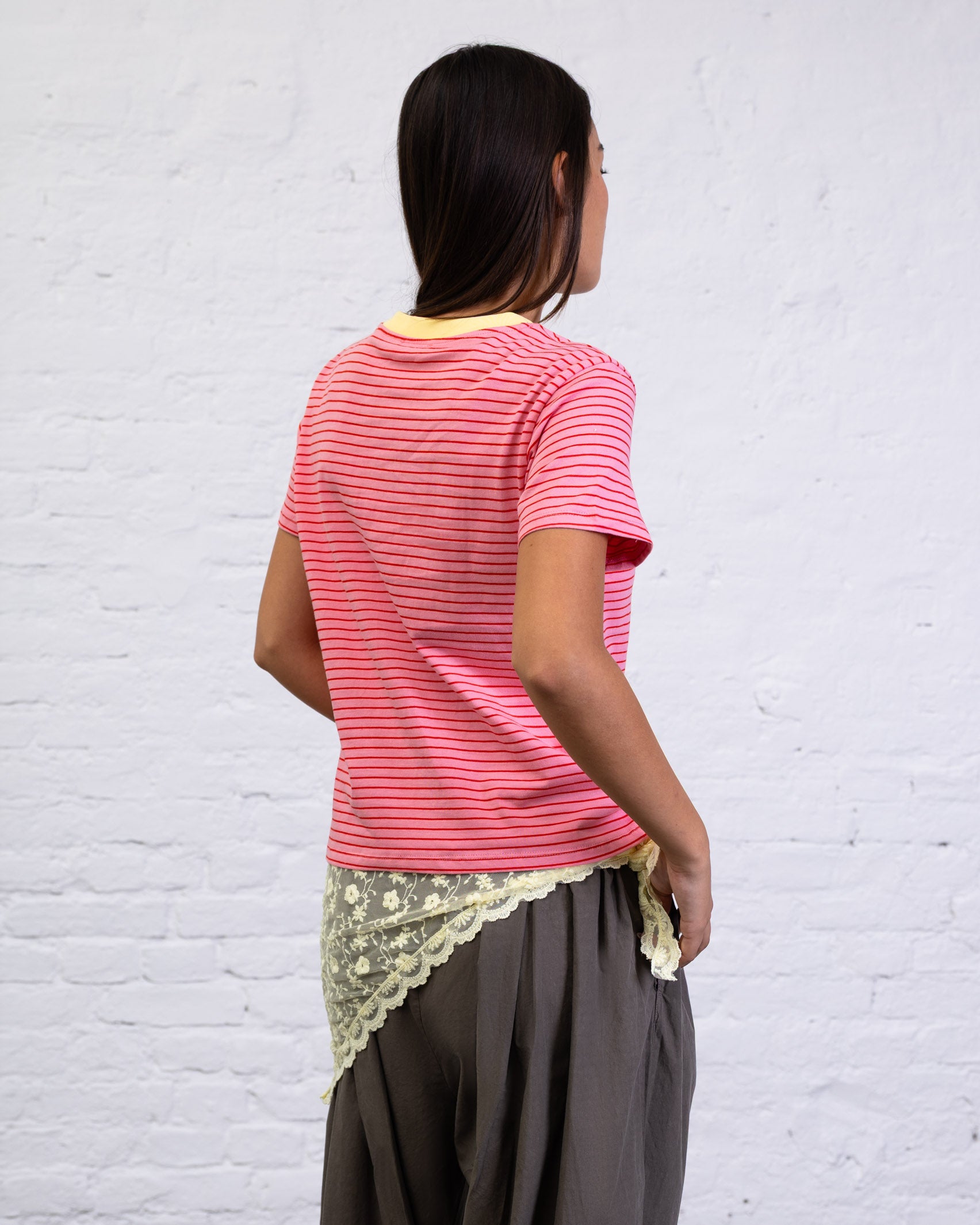 Gestreiftes Basic Kurzarmshirt