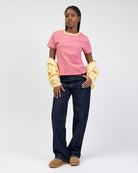 Gestreiftes Basic Kurzarmshirt