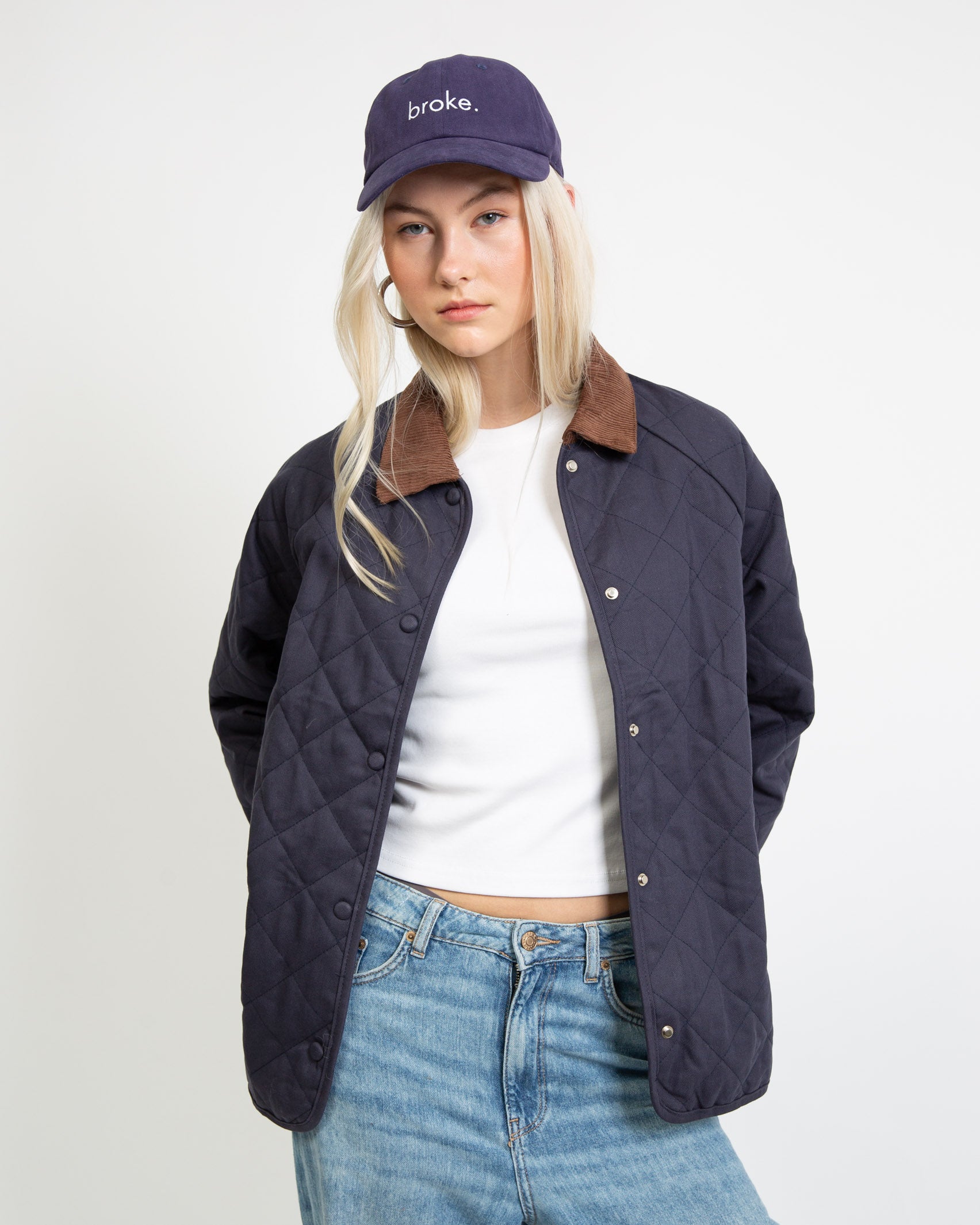 Gesteppte Jacke mit Cord Kragen - Broke + Schön