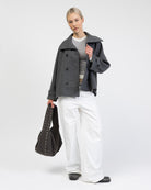 Mantel mit hohem Kragen