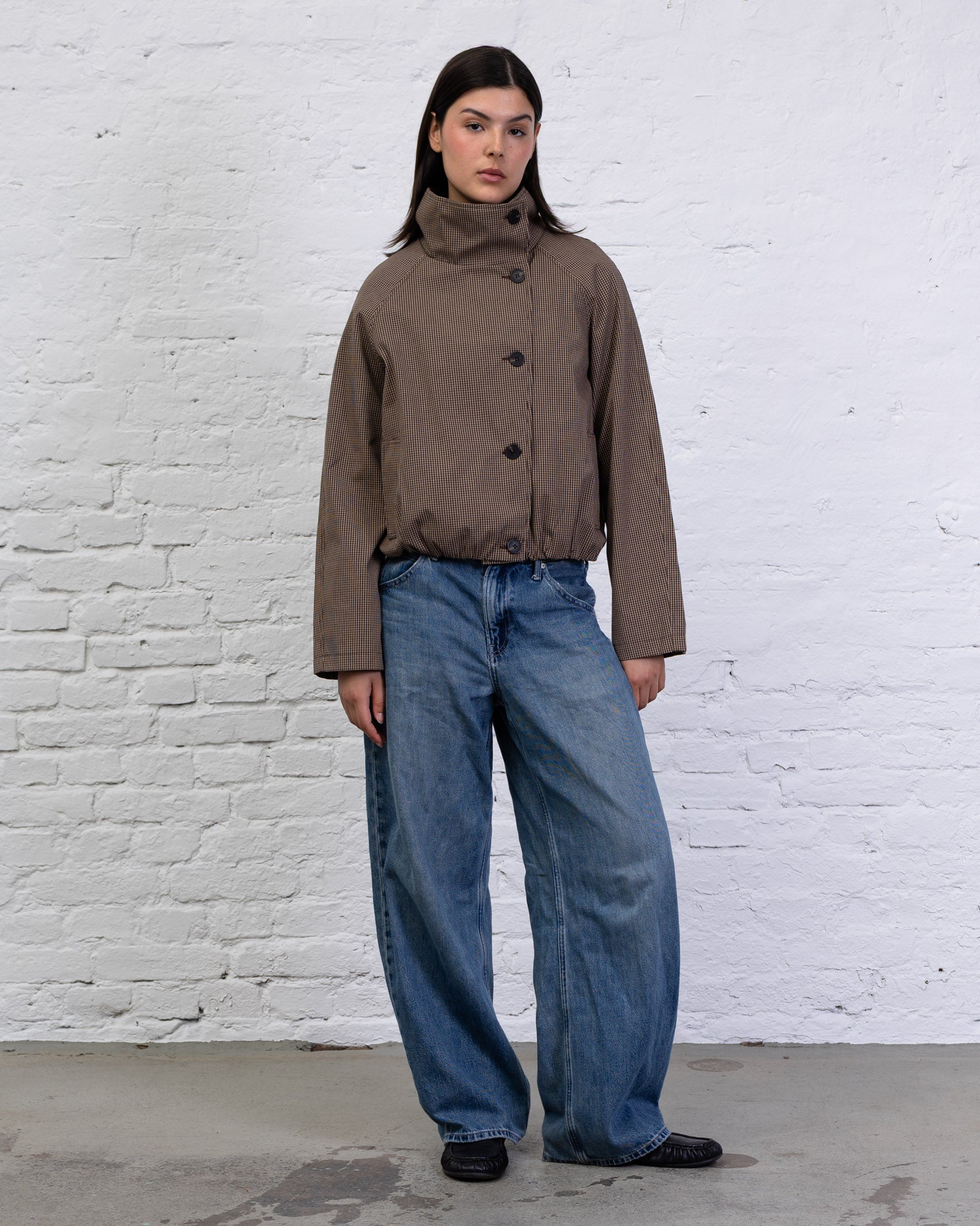 Jacke mit asymmetrischer Knopfleiste