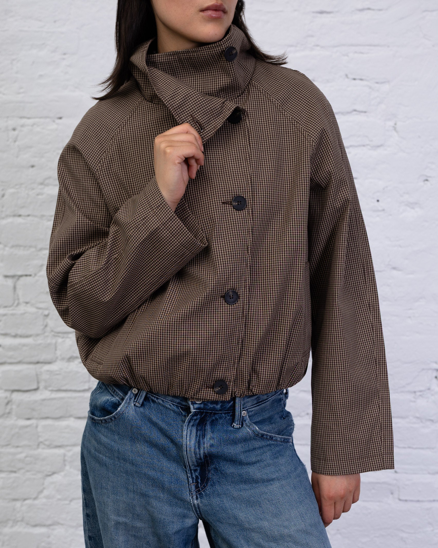 Jacke mit asymmetrischer Knopfleiste