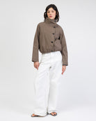 Jacke mit asymmetrischer Knopfleiste