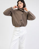 Jacke mit asymmetrischer Knopfleiste