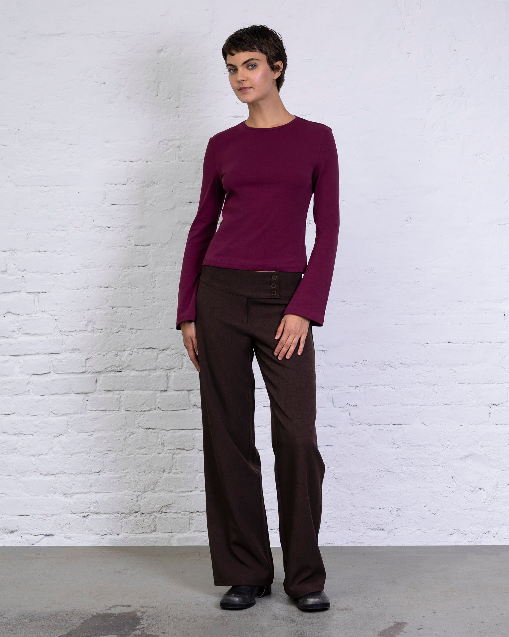 Klassische Stoffhose mit geradem Bein