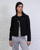 Cord-Blazer mit großen Knöpfen