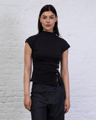 Asymmetrisches Shirt mit Knöpfen
