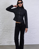 Nadelstreifen Jacke mit Stehkragen