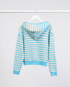 Gestreifte Strickjacke mit Kapuze