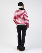 Strickjacke mit mehrfarbigen Streifen