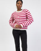 Strickjacke mit mehrfarbigen Streifen