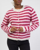 Strickjacke mit mehrfarbigen Streifen